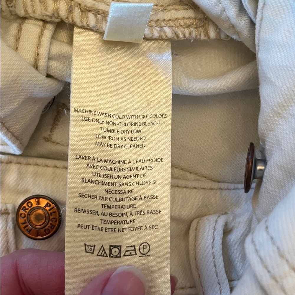 Anthropologie Pilcro Cream/Ivory Straight Trouser Jeans, 28 - Picture 12 of 13